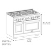 image:imageZLINE Autograph Edition 48 in 67 cu ft Paramount Double Oven Gas Range with 8 Burner Cooktop in Stainless Steel and Champagne Bronze Accents SGRZ48CB