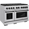 image:imageZLINE Autograph Edition 48 in 67 cu ft Paramount Double Oven Gas Range with 8 Burner Cooktop in Stainless Steel and Matte Black Accents SGRZ48MB