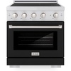 image:imageZLINE 30 in 42 cu ft Paramount Induction Range with 4 Element Cooktop and Electric Convection Oven in Stainless Steel with Black Matte Door SINRBLM30