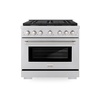 image:imageZLINE 36 in 52 cu ft Paramount Dual Fuel Range with 6 Burner Gas Cooktop and Electric Convection Oven in Stainless Steel SDR36