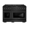 image:imageZLINE 48 in 67 cu ft Paramount Double Oven Dual Fuel Range with 8 Burner Gas Cooktop in Black Stainless Steel SDRB48
