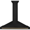 image:imageZLINE 48 in Autograph Edition Black Stainless Steel Wall Mount Range Hood With Champagne Bronze Handle BSKB4Z48CBBlack Stainless Steel