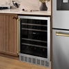 image:imageZLINE 24 Autograph Edition Dual Zone 44Bottle Wine Cooler in Stainless Steel with Wood Shelf and Champagne Bronze Accents RWVUD24CB