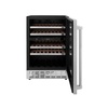 image:imageZLINE 24 Dual Zone 44Bottle Wine Cooler in Stainless Steel with Wood Shelf RWVUD24
