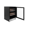 image:imageZLINE 24 Dual Zone 44Bottle Wine Cooler in Stainless Steel with Wood Shelf RWVUD24
