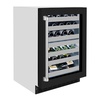 image:imageZLINE 24 in Touchstone Dual Zone 44 Bottle Wine Cooler With Black Matte Glass Door RWDOBLM24