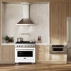 image:imageZLINE 36 in 52 cu ft Paramount Gas Range with 6 Burner Cooktop and Convection Gas Oven in Stainless Steel with White Matte Door SGRWM36