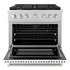 image:imageZLINE 36 in 52 cu ft Paramount Gas Range with 6 Burner Cooktop and Convection Gas Oven in Stainless Steel with White Matte Door SGRWM36