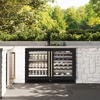 image:imageZLINE Autograph Edition 24 in Touchstone Dual Zone 44 Bottle Wine Cooler With Black Matte Glass Door And Polished Gold Handle RWDOZBLM24G