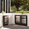 image:imageZLINE Autograph Edition 24 in Touchstone Dual Zone 44 Bottle Wine Cooler With Black Matte Glass Door And Polished Gold Handle RWDOZBLM24G