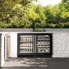image:imageZLINE Autograph Edition 24 in Touchstone Dual Zone 44 Bottle Wine Cooler With Black Stainless Steel Glass Door And Champagne Bronze Handle RWDOZBS24CB