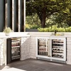 image:imageZLINE Autograph Edition 24 in Touchstone Dual Zone 44 Bottle Wine Cooler With White Matte Glass Door And Champagne Bronze Handle RWDOZWM24CB