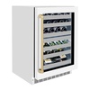 image:imageZLINE Autograph Edition 24 in Touchstone Dual Zone 44 Bottle Wine Cooler With White Matte Glass Door And Champagne Bronze Handle RWDOZWM24CB