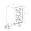 image:imageZLINE Autograph Edition 24 in Touchstone Dual Zone 44 Bottle Wine Cooler With White Matte Glass Door And Champagne Bronze Handle RWDOZWM24CB