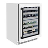 image:imageZLINE Autograph Edition 24 in Touchstone Dual Zone 44 Bottle Wine Cooler With White Matte Glass Door And Matte Black Handle RWDOZWM24MB