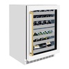 image:imageZLINE Autograph Edition 24 in Touchstone Dual Zone 44 Bottle Wine Cooler With White Matte Glass Door And Polished Gold Handle RWDOZWM24G