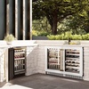 image:imageZLINE Autograph Edition 24 in Touchstone Dual Zone 44 Bottle Wine Cooler With White Matte Glass Door And Polished Gold Handle RWDOZWM24G