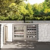 image:imageZLINE Autograph Edition 24 in Touchstone Dual Zone 44 Bottle Wine Cooler with Satin Stainless Steel Glass Door and Champagne Bronze Handle RWDOZSN24CB