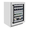 image:imageZLINE Autograph Edition 24 in Touchstone Dual Zone 44 Bottle Wine Cooler with Satin Stainless Steel Glass Door and Matte Black Handle RWDOZSN24MB
