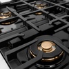 image:imageZLINE Autograph Edition 30 in Classic Gas Rangetop with 4 Burner DuoPro Cooktop in Stainless Steel and Matte Black Accents PCRTZ30MB