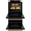 image:imageZLINE Autograph Edition 30 in Professional True Convection Double Wall Oven with Air Fry and Self Clean in Stainless Steel with Champagne Bronze Helix Handles WADZ30KCB