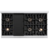 image:imageZLINE Autograph Edition 48 in Classic Gas Rangetop with 8 Burner DuoPro Cooktop in Satin Stainless Steel and Champagne Bronze Accents PCRTSZ48CB