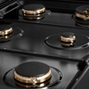 image:imageZLINE Designer Collection 36 in Paramount Gas Rangetop with 6 Burners in Black Satin Stainless Steel with Matte Black and Champagne Bronze Accents SRTBSZ36MBCB