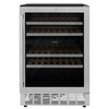 image:imageZLINE 24 Dual Zone 44Bottle Wine Cooler in Stainless Steel with Wood Shelf RWVUD24
