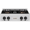image:imageZLINE Autograph Edition 30 in Classic Gas Rangetop with 4 Burner DuoPro Cooktop in Stainless Steel and Matte Black Accents PCRTZ30MB