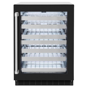 image:imageZLINE 24 in Touchstone Dual Zone 44 Bottle Wine Cooler With Black Matte Glass Door RWDOBLM24
