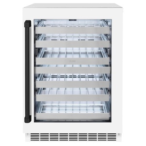 image:imageZLINE Autograph Edition 24 in Touchstone Dual Zone 44 Bottle Wine Cooler With White Matte Glass Door And Matte Black Handle RWDOZWM24MB