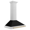 image:imageZLINE 36 in Autograph Edition Stainless Steel Range Hood with Black Matte Shell and Champagne Bronze Handle KB4STZBLM36CB