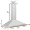 image:imageZLINE 48 Autograph Edition Stainless Steel Range Hood with Stainless Steel Shell and Champagne Bronze Accents