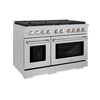 image:imageZLINE 48 in 67 cu ft Paramount Double Oven Dual Fuel Range with 8 Burner Gas Cooktop in Satin Stainless Steel SDRS48