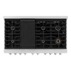 image:imageZLINE 48 in 67 cu ft Paramount Double Oven Dual Fuel Range with 8 Burner Gas Cooktop in Satin Stainless Steel SDRS48