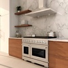 image:imageZLINE 48 in 67 cu ft Paramount Double Oven Dual Fuel Range with 8 Burner Gas Cooktop in Satin Stainless Steel SDRS48