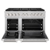image:imageZLINE 48 in 67 cu ft Paramount Double Oven Dual Fuel Range with 8 Burner Gas Cooktop in Satin Stainless Steel SDRS48