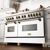 image:imageZLINE Autograph 60 Legacy Dual Fuel Range w 9 Burners amp White amp Gold Accents RAZWM60G