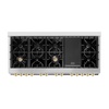 image:imageZLINE Autograph 60 Legacy Dual Fuel Range w 9 Burners amp White amp Gold Accents RAZWM60G