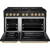image:imageZLINE Autograph Edition 48 in 67 cu ft Paramount Double Oven Gas Range with 8 Burner Cooktop in Black Stainless Steel and Champagne Bronze Accents SGRBZ48CB