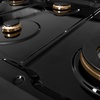 image:imageZLINE Designer Collection 48 in Paramount Gas Rangetop with 8 Burners in Black Satin Stainless Steel with Matte Black and Champagne Bronze Accents SRTBSZ48MBCB