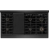 image:imageZLINE Designer Collection 48 in Paramount Gas Rangetop with 8 Burners in Black Satin Stainless Steel with Matte Black and Champagne Bronze Accents SRTBSZ48MBCB