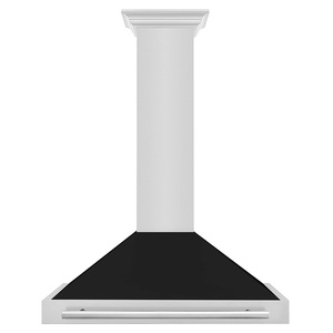image:imageZLINE 36 Stainless Steel Range Hood with Black Matte Shell and Stainless Steel Handle