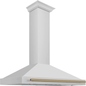 image:imageZLINE 48 Autograph Edition Stainless Steel Range Hood with Stainless Steel Shell and Champagne Bronze Accents