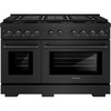 image:imageZLINE 48 in 67 cu ft Paramount Gas Range with 8 Burner DuoPro Cooktop and Dual Ovens in Black Stainless Steel PSGRB48
