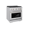 image:imageZLINE 30 in 42 cu ft Paramount Dual Fuel Range with 4 Burner Gas Cooktop and Electric Convection Oven in Stainless Steel SDR30