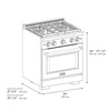 image:imageZLINE 30 in 42 cu ft Paramount Dual Fuel Range with 4 Burner Gas Cooktop and Electric Convection Oven in Stainless Steel SDR30