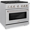image:imageZLINE 36 in 52 cu ft Paramount Dual Fuel Range with 6 Burner Gas Cooktop and Electric Convection Oven in Satin Stainless Steel SDRS36