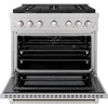 image:imageZLINE 36 in 52 cu ft Paramount Dual Fuel Range with 6 Burner Gas Cooktop and Electric Convection Oven in Satin Stainless Steel SDRS36