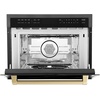 image:imageZLINE Autograph Edition 24 16 cu ft Builtin Convection Microwave Oven in Black Stainless Steel and Champagne Bronze Accents